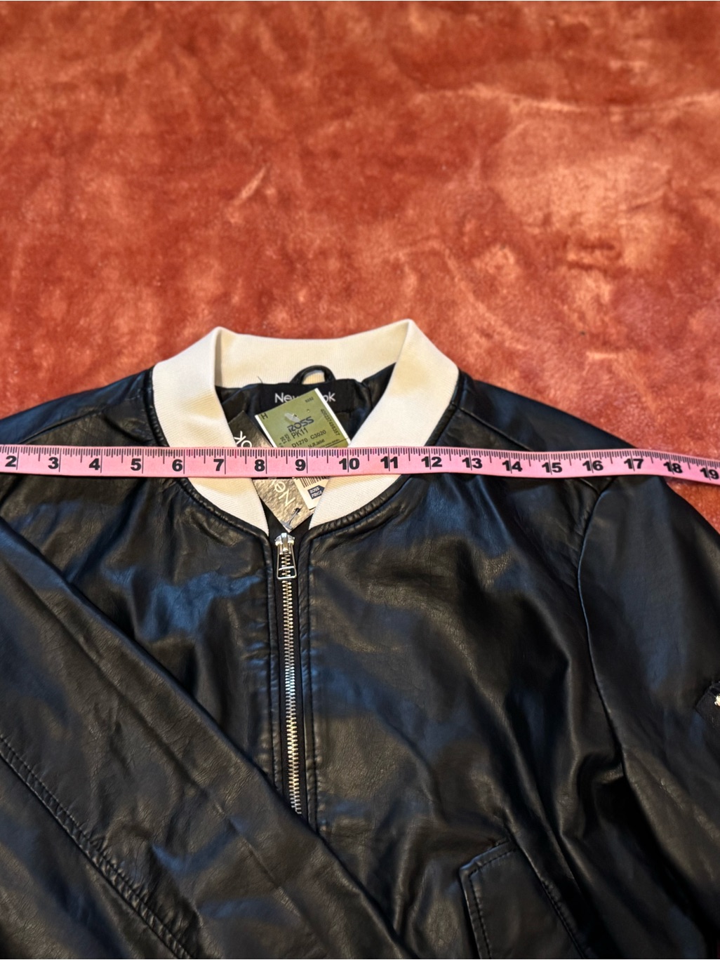 New Look Black White Fitted Varsity Bomber Jacket Junior 14 L Fits Women Xs Nwt — image 5 of 8